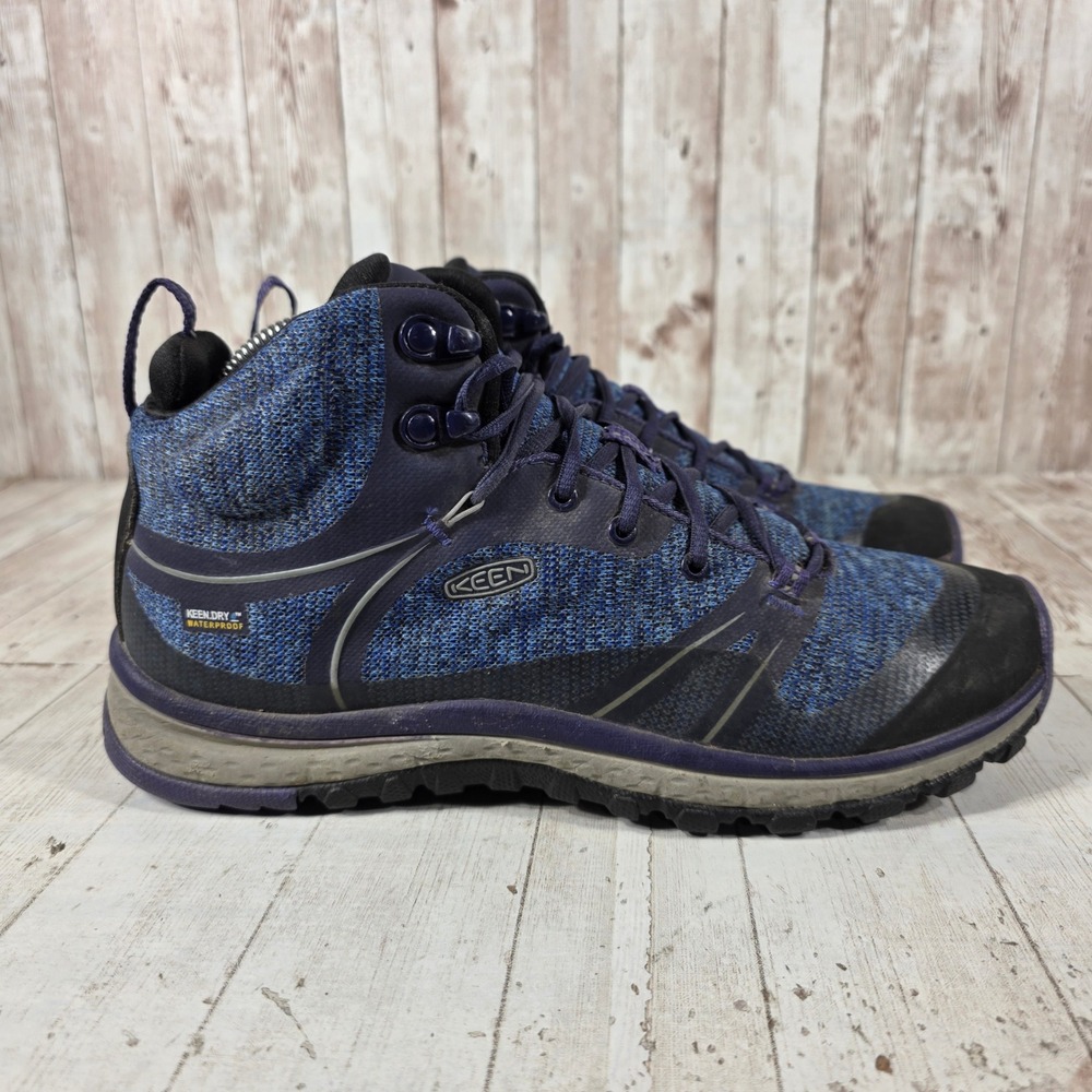 KEEN Terradora Mid Waterproof Hiking Boots Blue Purple 1016502 Womens 9